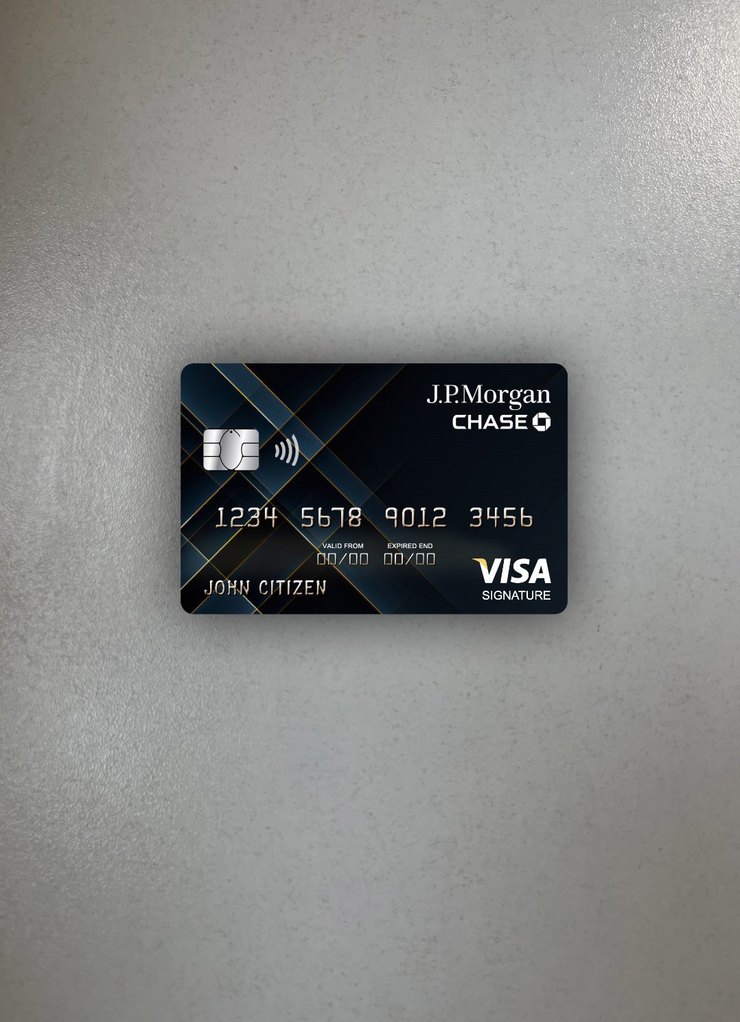Download USA JP Morgan Chase bank visa signature card photolook front Photoshop template
